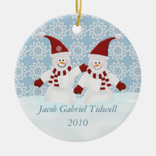 Cerâmica Ornamento personalizado do boneco de neve