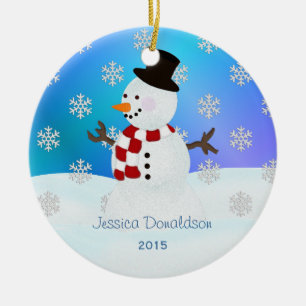 Cerâmica Ornamento personalizado do boneco de neve