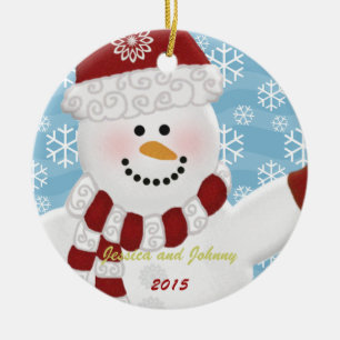 Cerâmica Ornamento personalizado do boneco de neve