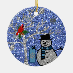 Cerâmica Ornamento personalizado do BONECO DE NEVE do