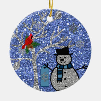 Cerâmica Ornamento personalizado do BONECO DE NEVE do