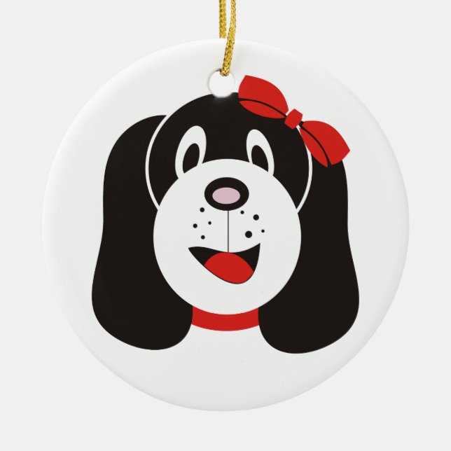Cerâmica Ornamento personalizado do cachorrinho de bobo fel (Frente)