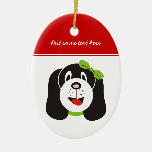Cerâmica Ornamento personalizado do cachorrinho de bobo fel (Frente)