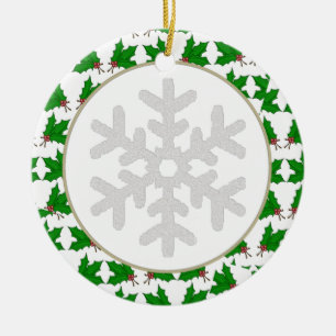 Cerâmica Ornamento personalizado do floco de neve e do