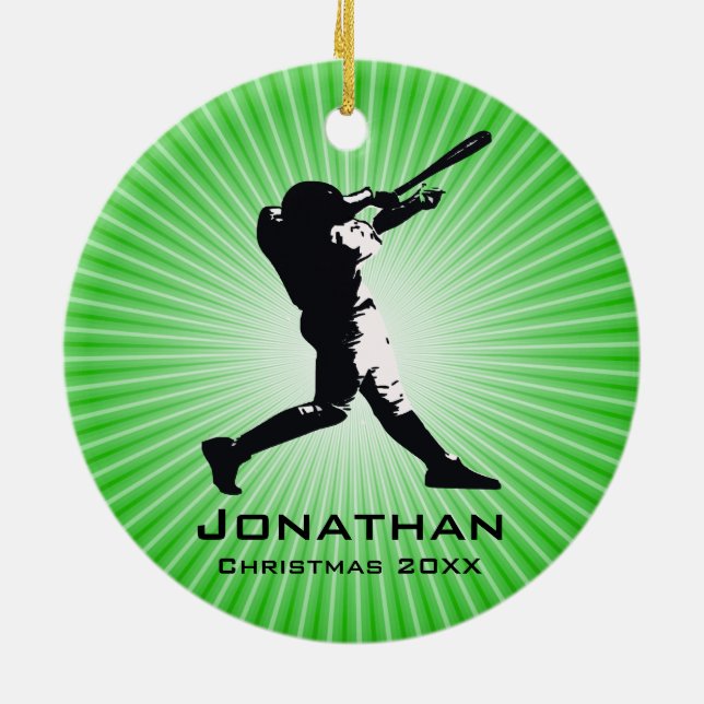 Cerâmica Ornamento Personalizado do Jogador de Baseball (Traseira)