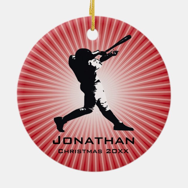 Cerâmica Ornamento Personalizado do Jogador de Baseball (Traseira)
