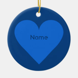 Cerâmica ornamento personalizado do Namorados de Coração Az