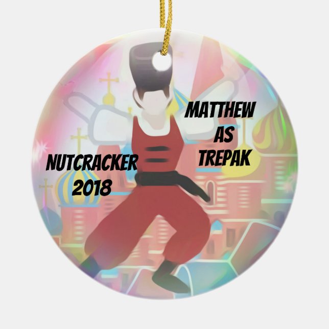 Cerâmica Ornamento personalizado do Nutcracker - menino de (Frente)