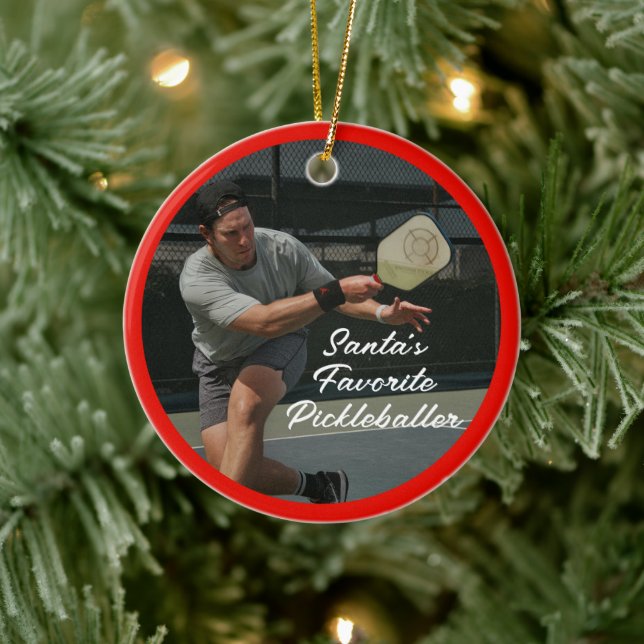 Cerâmica Ornamento Personalizado do Pickleball de Natal (Árvore)
