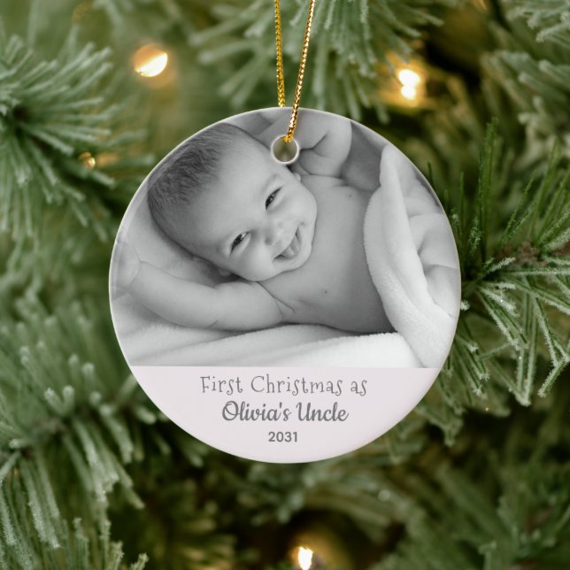 Cerâmica Ornamento Personalizado do Tio Niece de Natal 1rua (Árvore)