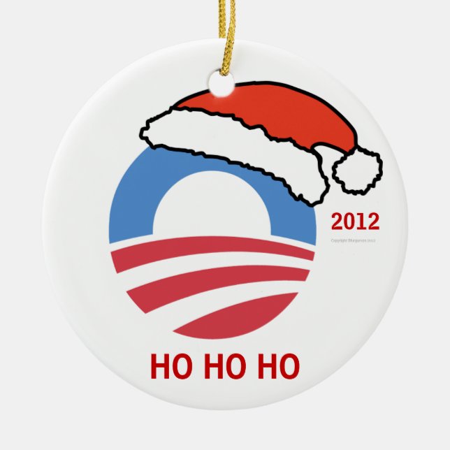 Cerâmica Ornamento personalizado Obama de HoHoHo (Frente)