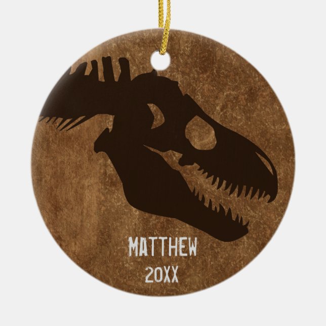 Cerâmica Ornamento personalizado ossos de T-Rex (Frente)