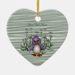 Cerâmica Ornamento Personalizável das Flores de Daisy Bird