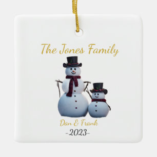 Cerâmica Ornamento Personalizável de 2 Pessoas para Neves F