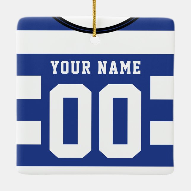 Cerâmica Ornamento Personalizável de Modelo de Futebol Jers (Verso)