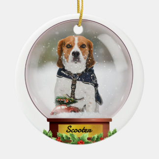 Cerâmica Ornamento Personalizável de Pet do Globo de Neve