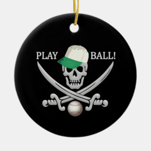 Cerâmica Ornamento Pirata de Baseball
