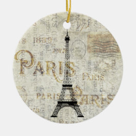 Cerâmica Ornamento Pós-Cartão em Torre Eiffel de Paris