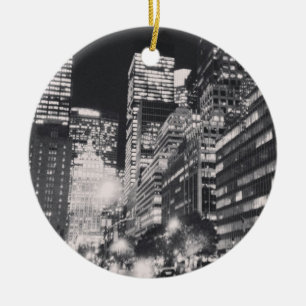 Cerâmica Ornamento preto & branco de NYC
