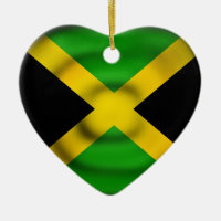 Ornamento preto da bandeira do coração de Jamaica