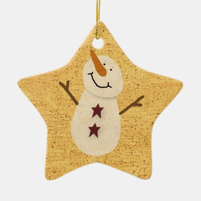 Cerâmica Ornamento primitivo de Neve (Frente)