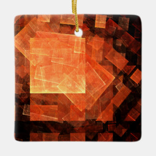 Cerâmica Ornamento Quadrado Abstrato de Arte Leve da Janela