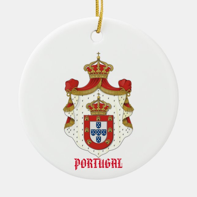 Cerâmica Ornamento Real Casaco de Armas Português (Frente)
