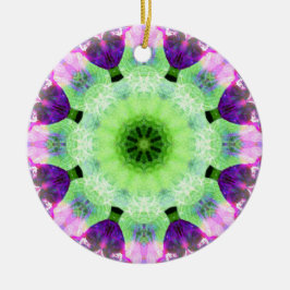 Cerâmica Ornamento redondo de Mandala rosa e magenta