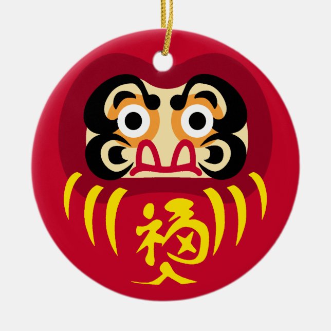 Cerâmica Ornamento redondo II de Daruma (Frente)