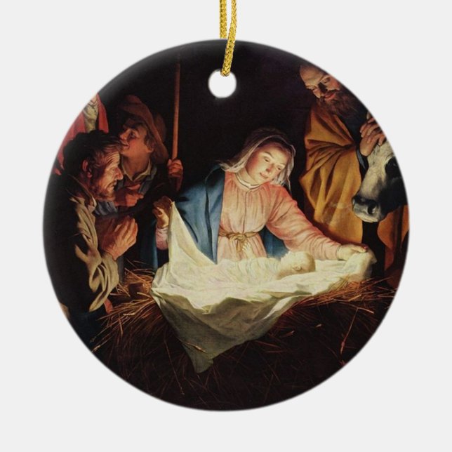 Cerâmica Ornamento religioso da pintura de cena da (Frente)