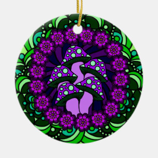 Cerâmica Ornamento roxo de cinco cogumelos