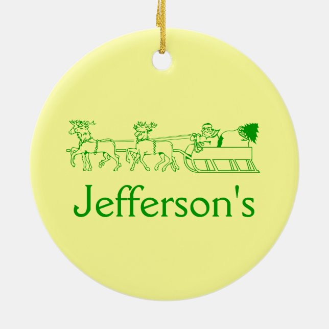 Cerâmica Ornamento - Rua de Natal e trenó (Traseira)