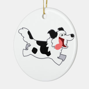 Cerâmica Ornamento Running bonito de border collie dos