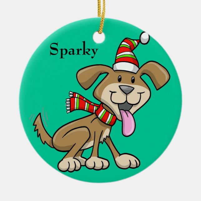 Cerâmica Ornamento "Sparky" de Natal (Frente)