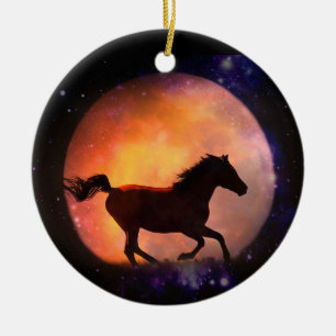 Cerâmica Ornamento Super Legal de Cavalo e Lua