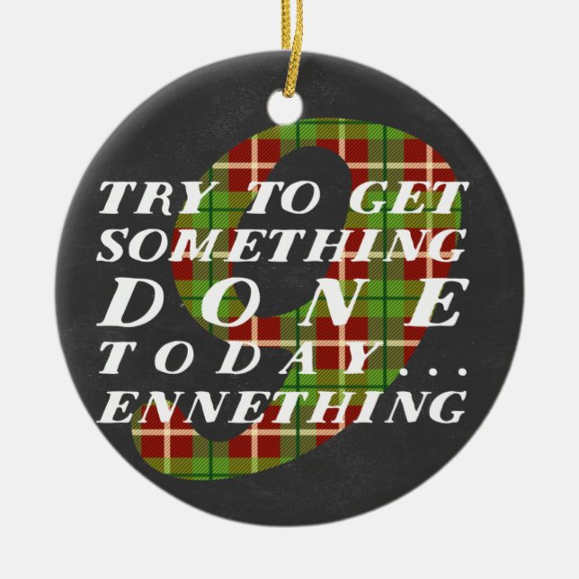 Cerâmica Ornamento temático do Natal de Enneagram 9 (Frente)