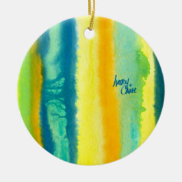 Cerâmica Ornamento Verde e Laranja de Camadas Tangoadas SPW