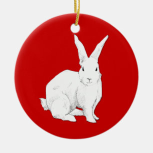 Cerâmica Ornamento vermelho de coelho