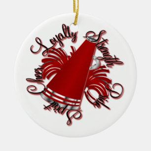 Cerâmica Ornamento vermelho e de prata do elogio das