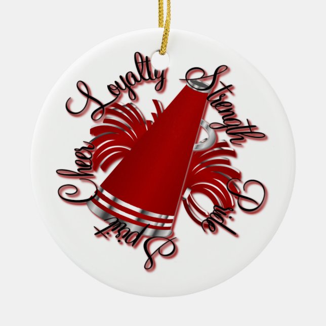 Cerâmica Ornamento vermelho e de prata do elogio das (Frente)