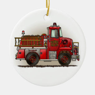 Cerâmica Ornamento voluntário do carro de bombeiros