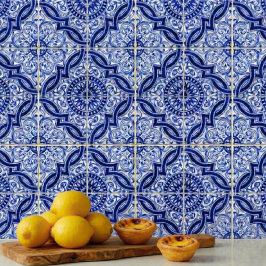 Cerâmica Padrão Autêntico de Azulejo Mediterrâneo Azul Bran