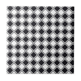 Cerâmica Padrão cerâmico de Azulejo preto e branco