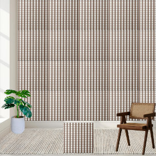 Cerâmica Padrão de Azulejo com verificação branca e castanh