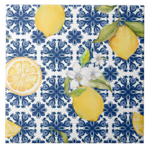 Cerâmica Padrão de Azulejo de Limão Mediterrâneo