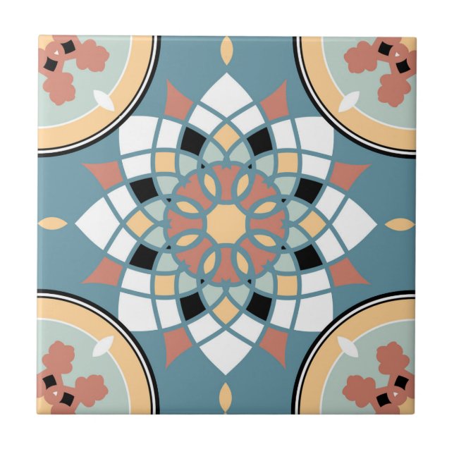 Cerâmica Padrão de Azulejo de Mandala/Marrocos (Frente)
