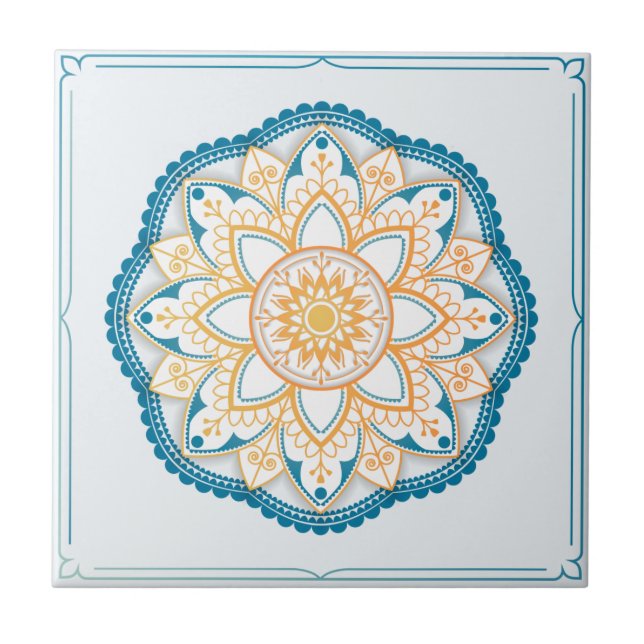 Cerâmica Padrão de Azulejo de Mandala/Marrocos (Frente)