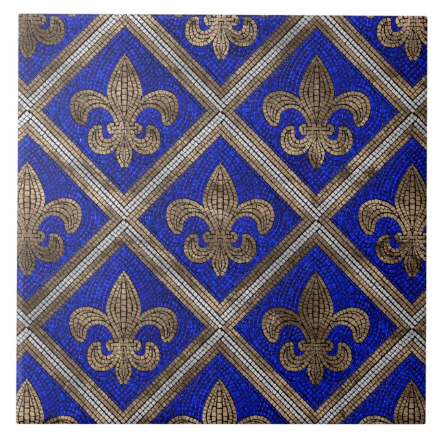 Cerâmica Padrão de azulejo do mosaico Fleur-de-lis (Frente)