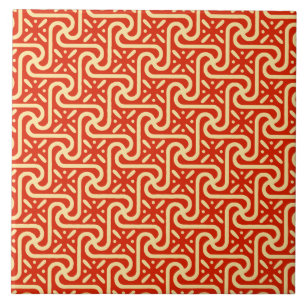 Cerâmica Padrão de azulejo egípcio, laranja de coral