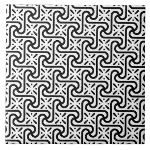 Cerâmica Padrão de azulejo egípcio, preto e branco